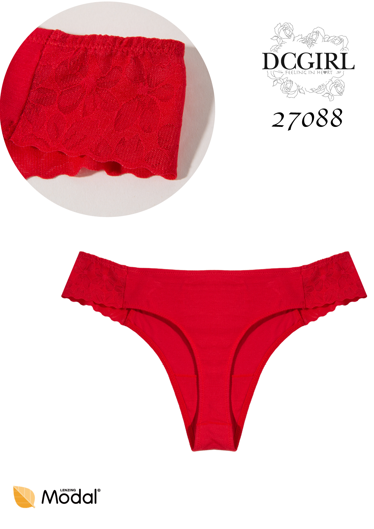 FIGI DC 27088 T STRINGI MODAL CZERWONY