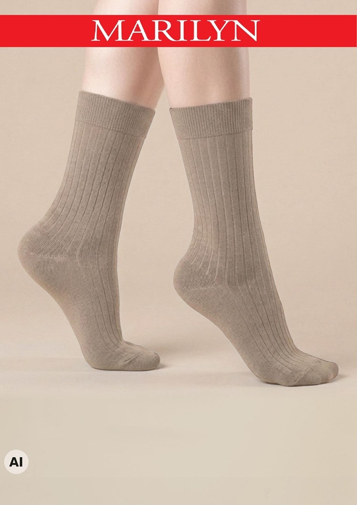 SKARPETY MARILYN COTTON CLASSIC LONG KHAKI 36/40
