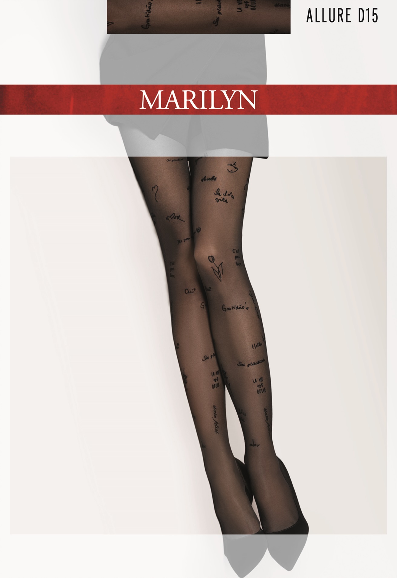 RAJSTOPY MARILYN ALLURE D15 BLACK 3/4