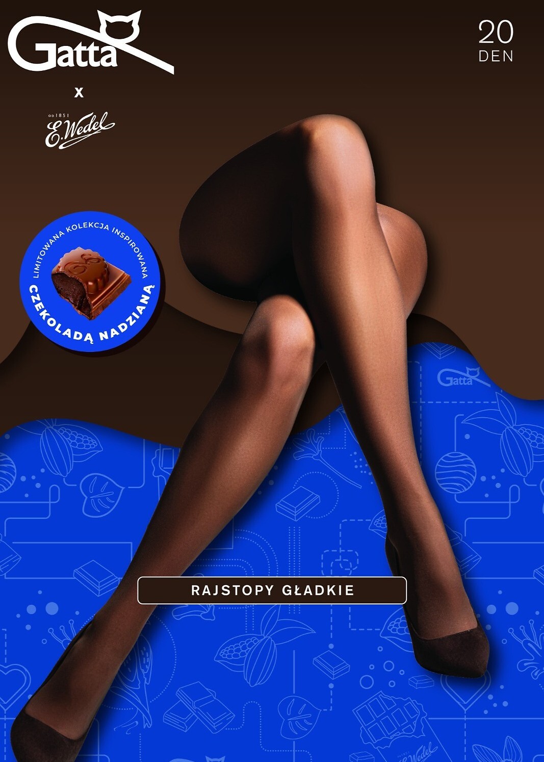 RAJSTOPY GATTA & WEDEL 20 WZ 00 DARK CHOCO /4