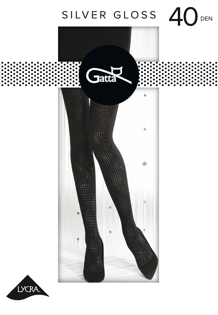 RAJSTOPY GATTA SILVER GLOSS W 02 2 nero - silver