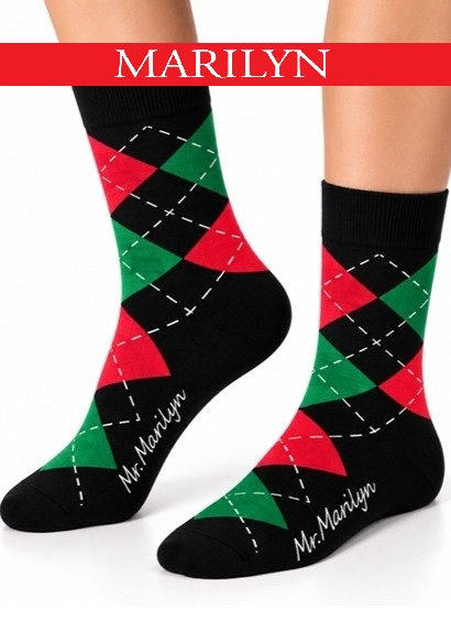 SKARPETY MARILYN MEN RHOMBUS BLACK/RED/GREEN