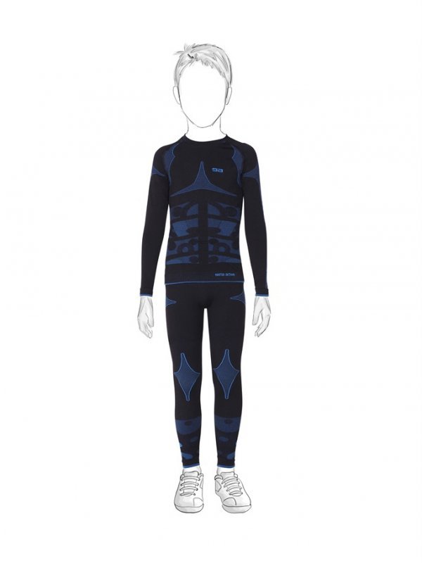 KOMPLET GATTA THERMO JUNIOR BOY BLACK/BLUE 122/128