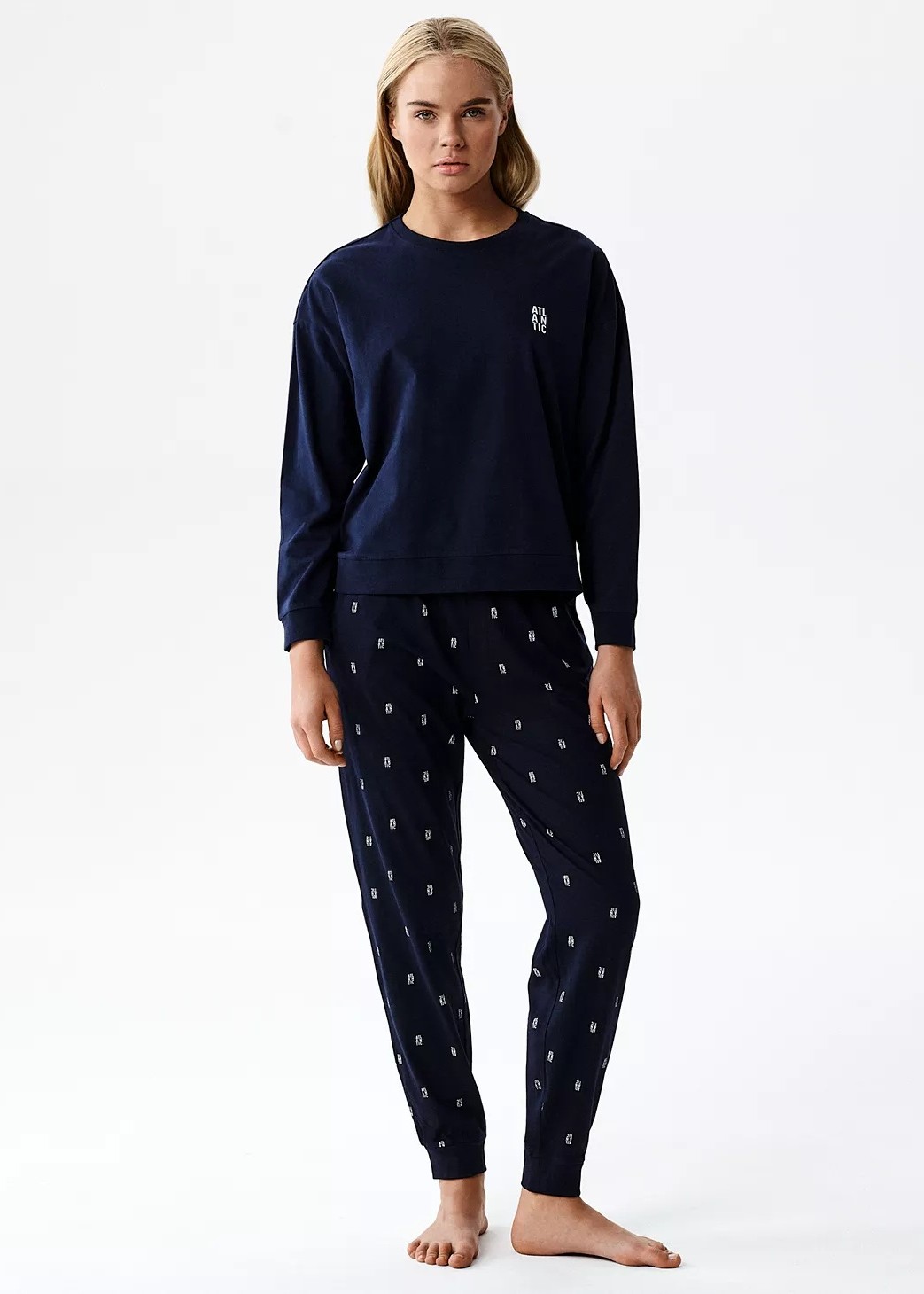 PIŻAMA ATLANTIC NLP-514 WL26 GRANATOWY