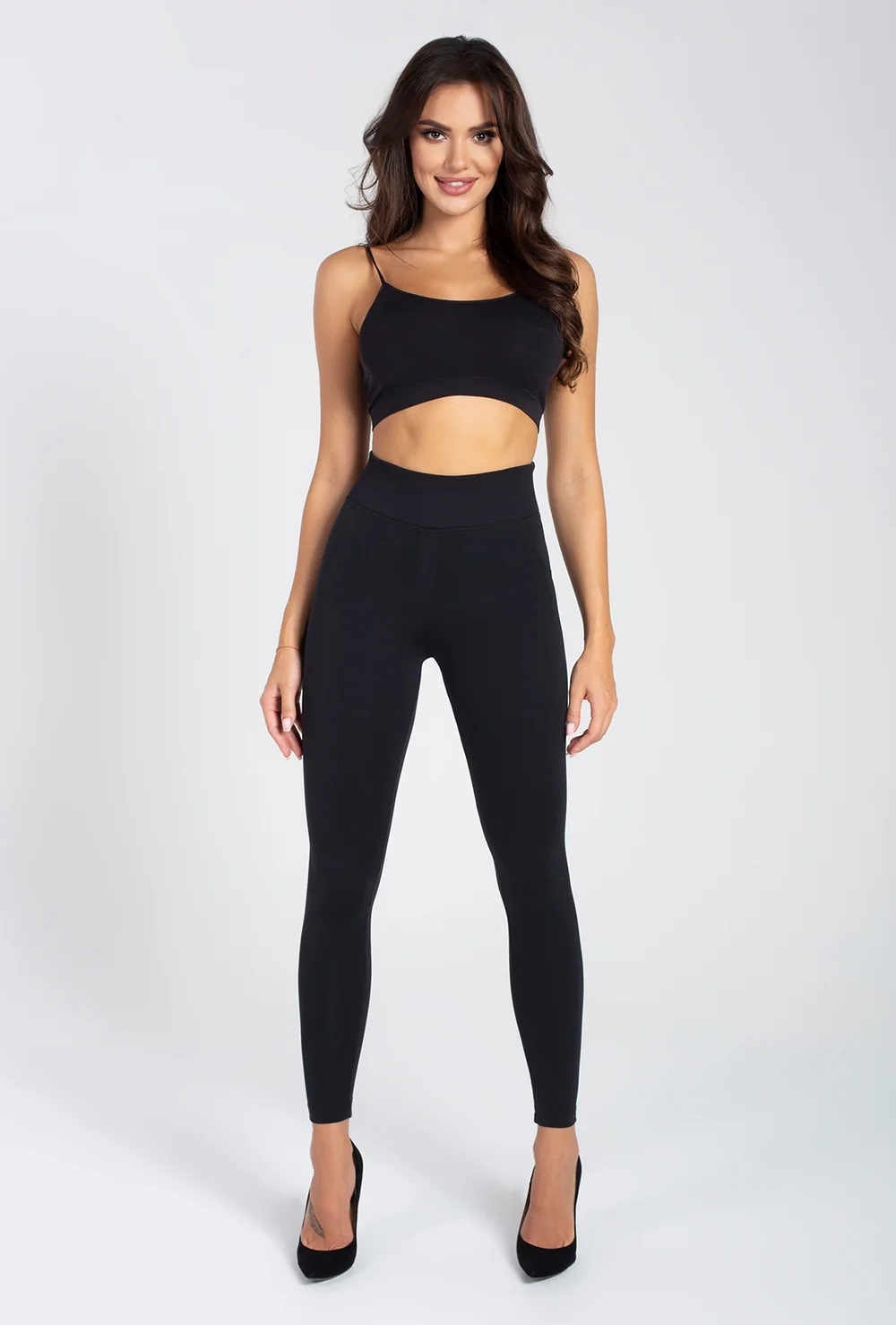 LEGGINSY GATTA SKINNY HOT HIGH WAIST BLACK /S