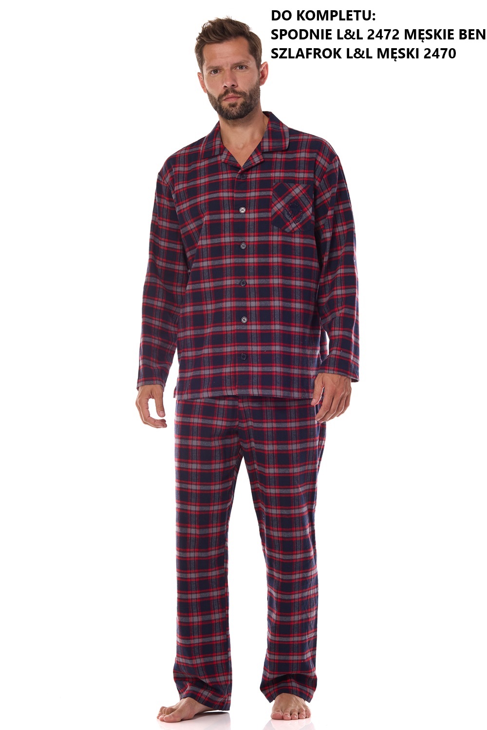 PIŻAMA L&L MĘSKA 2471 BEN GRANAT