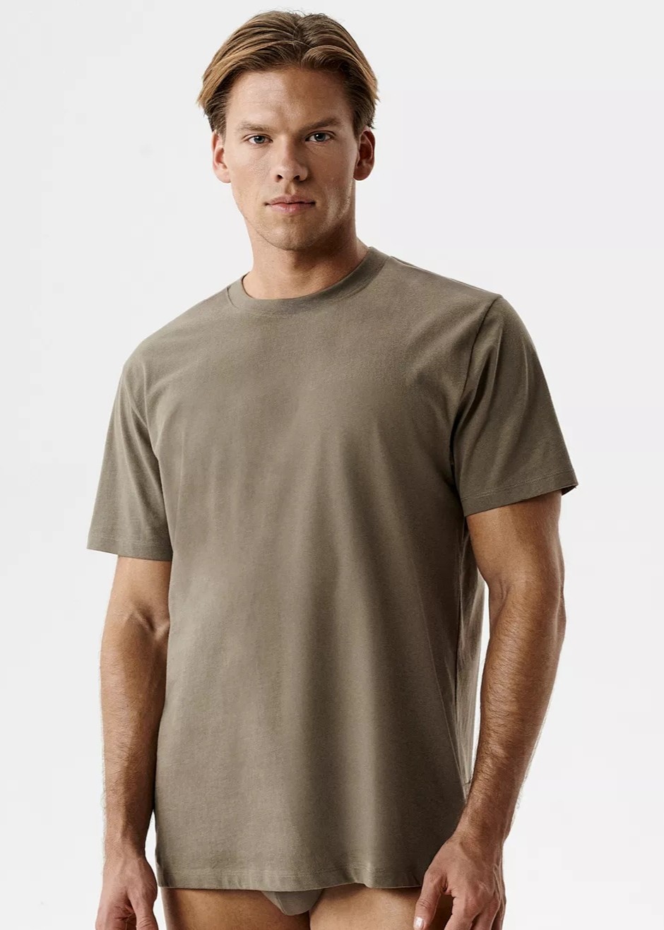 KOSZULKA ATLANTIC NMT-033 WL26 BEŻOWY CIEMNY