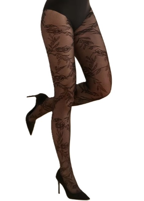 RAJSTOPY GABRIELLA FLORAL NERO /3