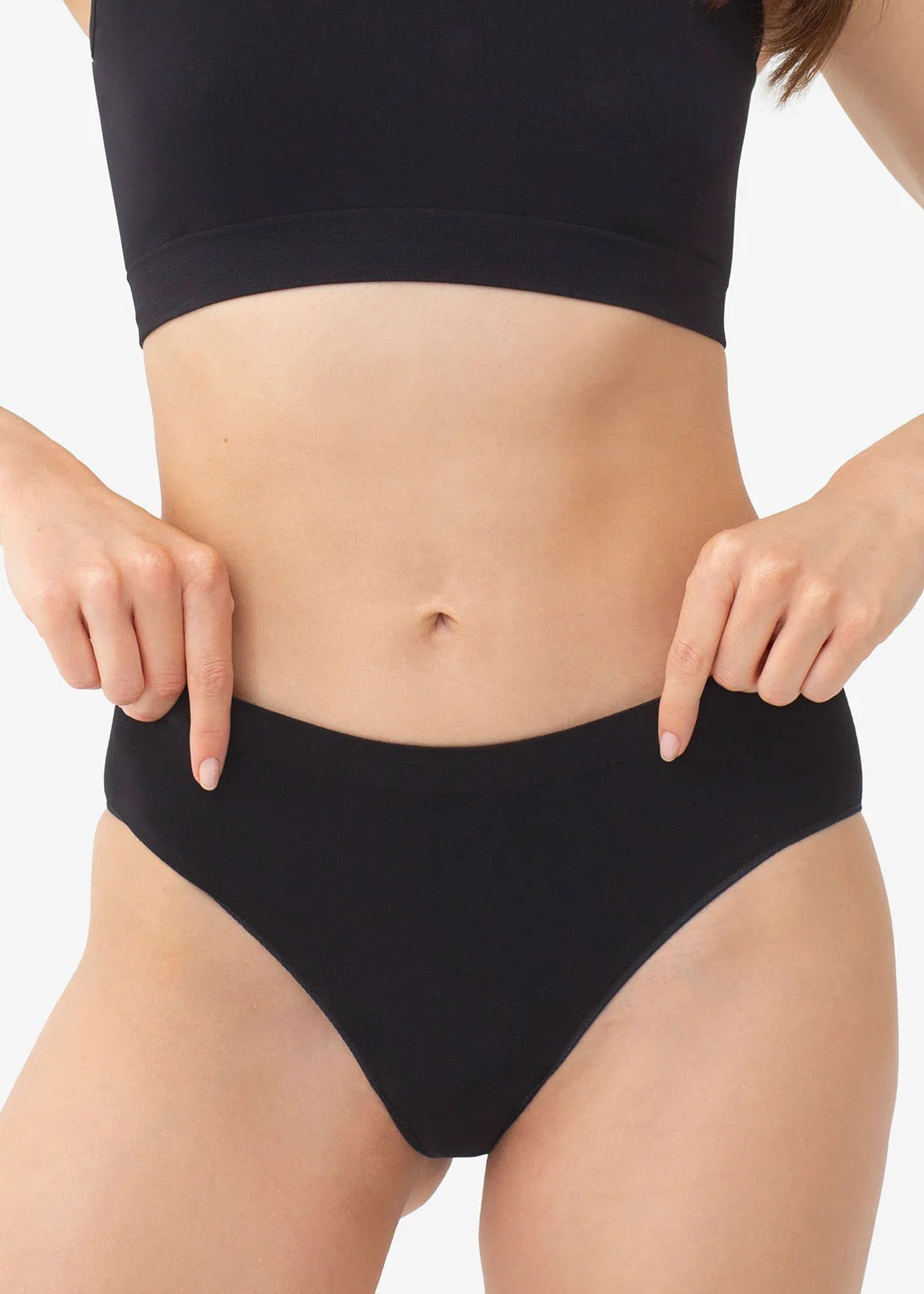 FIGI GATTA SEAMLESS COTTON BIKINI BLACK /XL