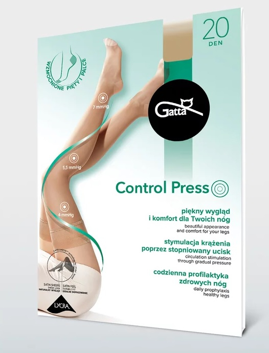 POŃCZOCHY GATTA CONTROL PRESS 1/2 nero