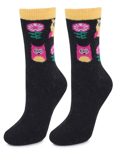 SKARPETY MARILYN ANGORA L36 uniwersalny czarny - żółty