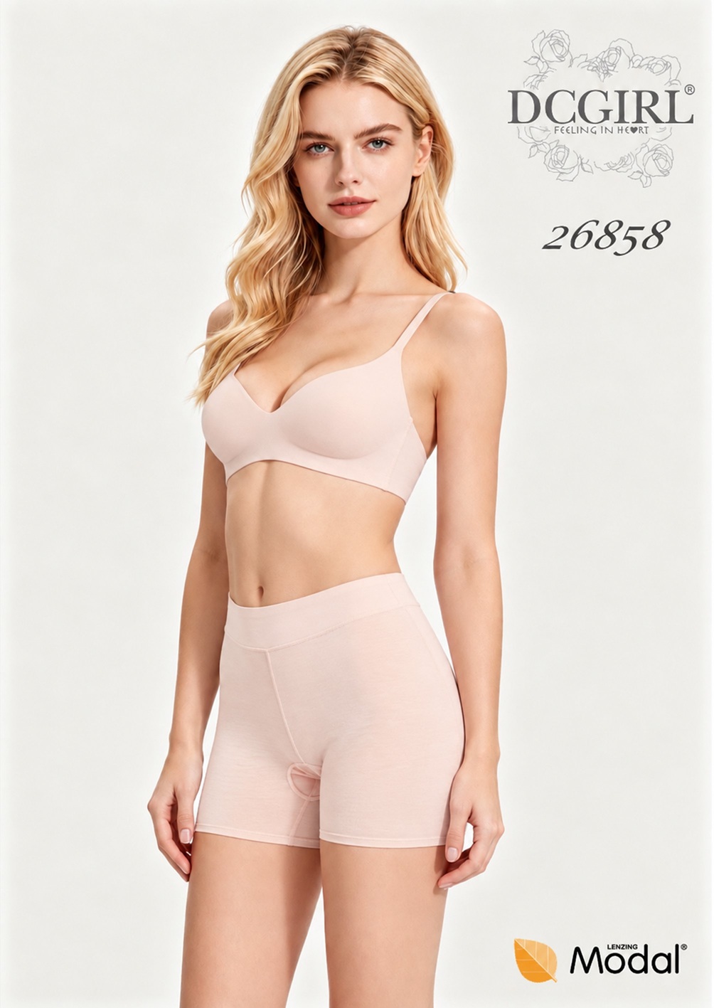 FIGI DCGIRL 26858 MODAL SZORTY 1 PACK BEŻ /L
