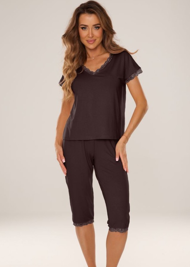 PIŻAMA DE LAFENSE 880 HAZEL CZEKOLADA /XXL