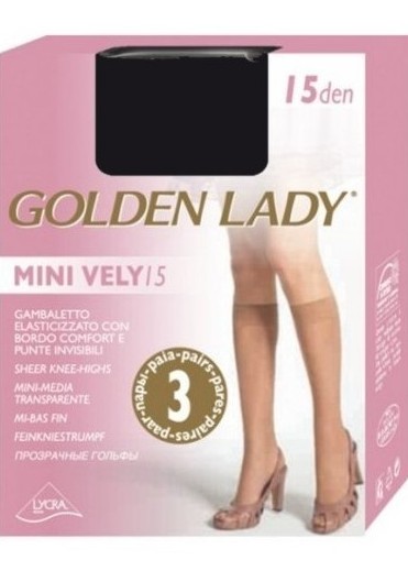 PODKOLANÓWKI GOLDEN LADY MINI VELY 3-PAK