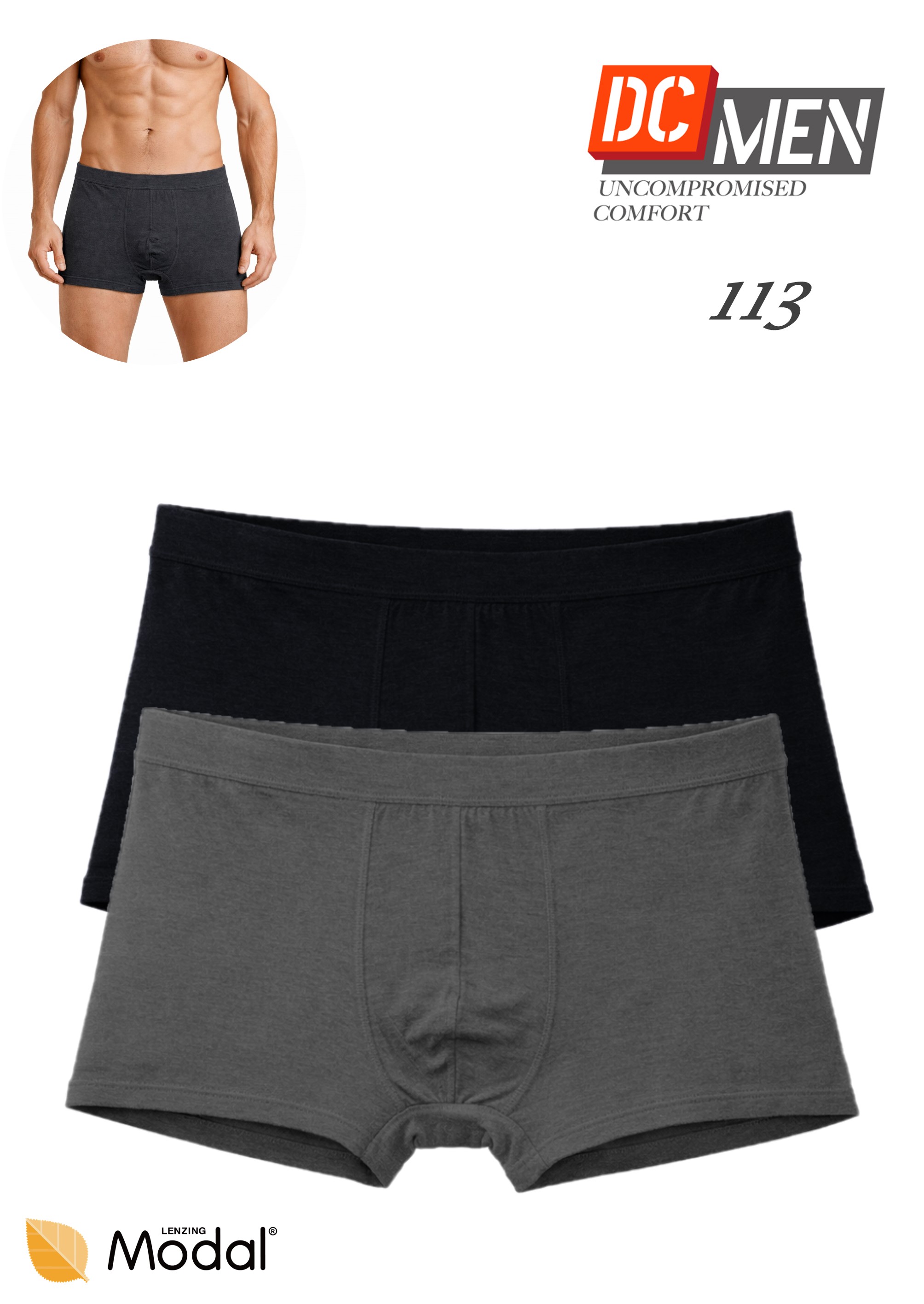 SZORTY DCPOLO 113 MĘSKIE MODAL 2 PACK CZA/GRAF