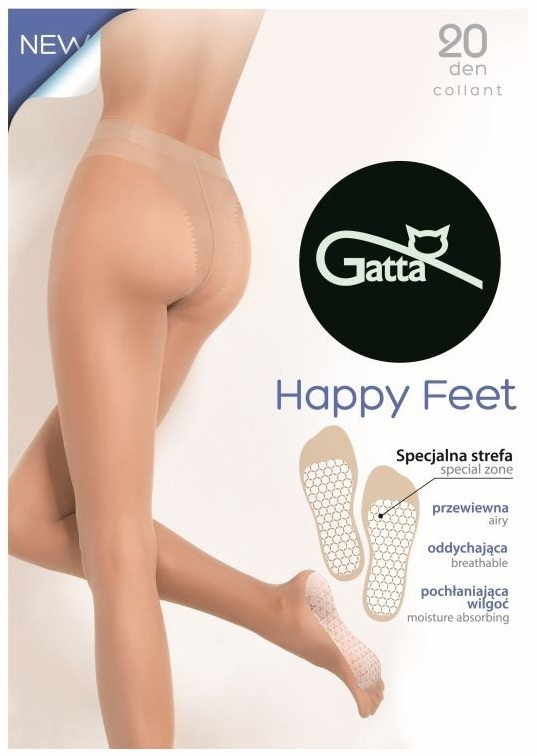 RAJSTOPY GATTA HAPPY FEET 20 S/M nero