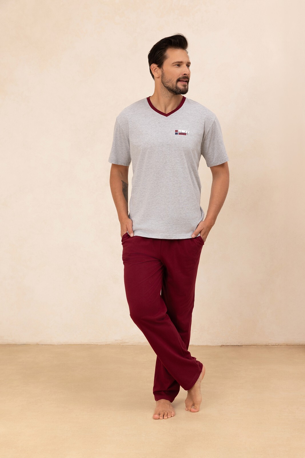 PIŻAMA REGINA MĘSKA 498 J MEL /XL