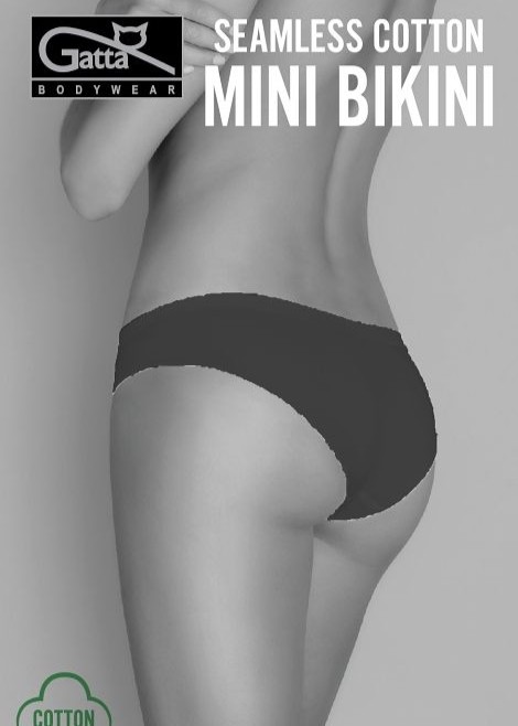 FIGI GATTA SEAMLESS COTTON MINI BIKINI BLACK