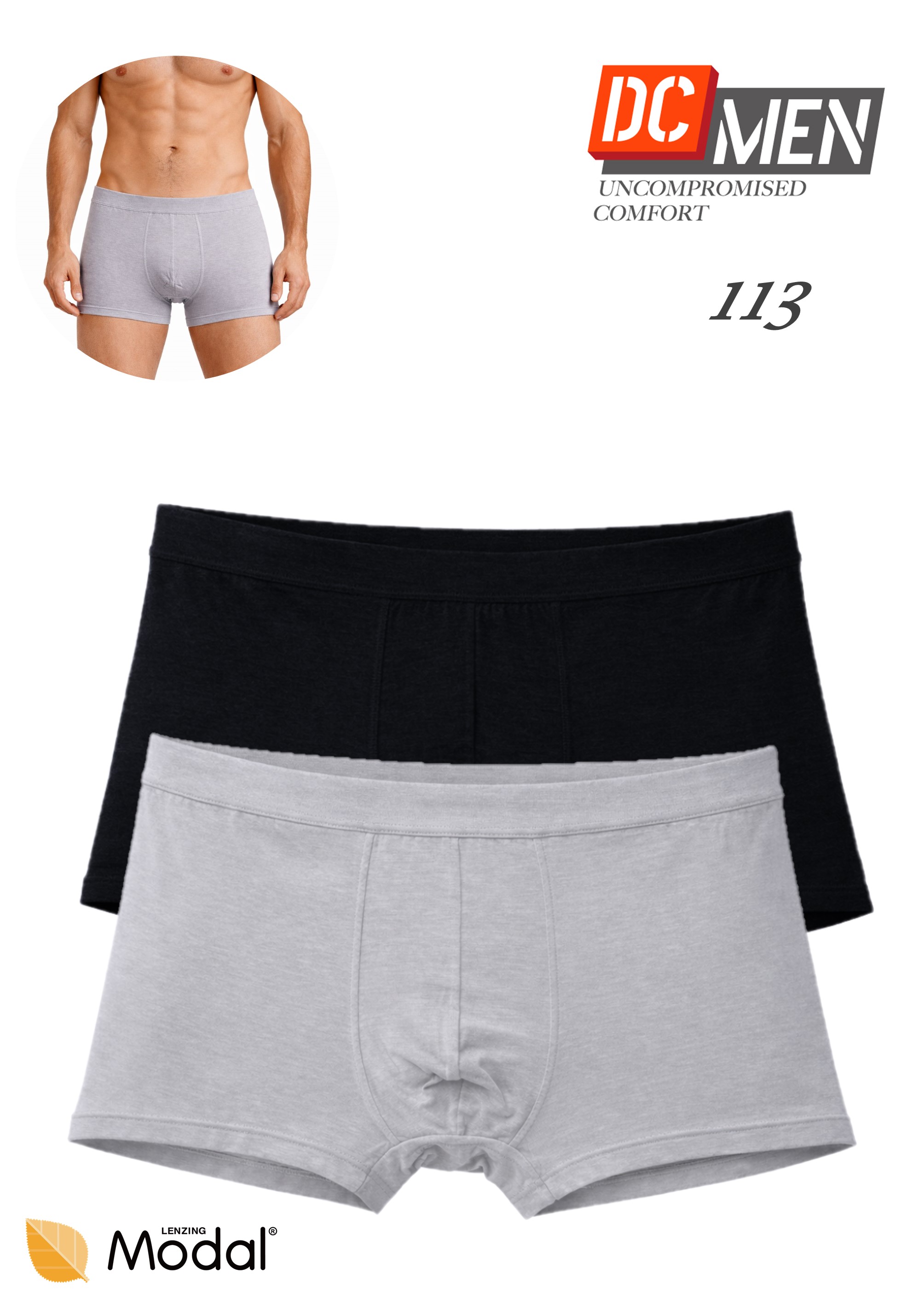 SZORTY DCMEN 113 MĘSKIE MODAL 2 PACK CZA/SZA