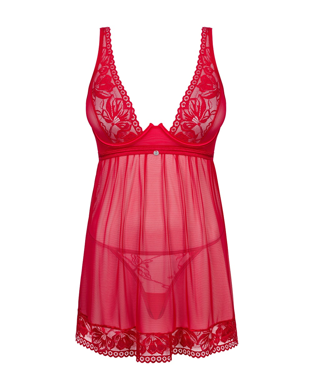 KOMPLET OBSESSIVE LACELOVE BABYDOLL I STRINGI KOMPLET OBSESSIVE LACELOVE BABYDOLL I STRINGI XS/S czerwony