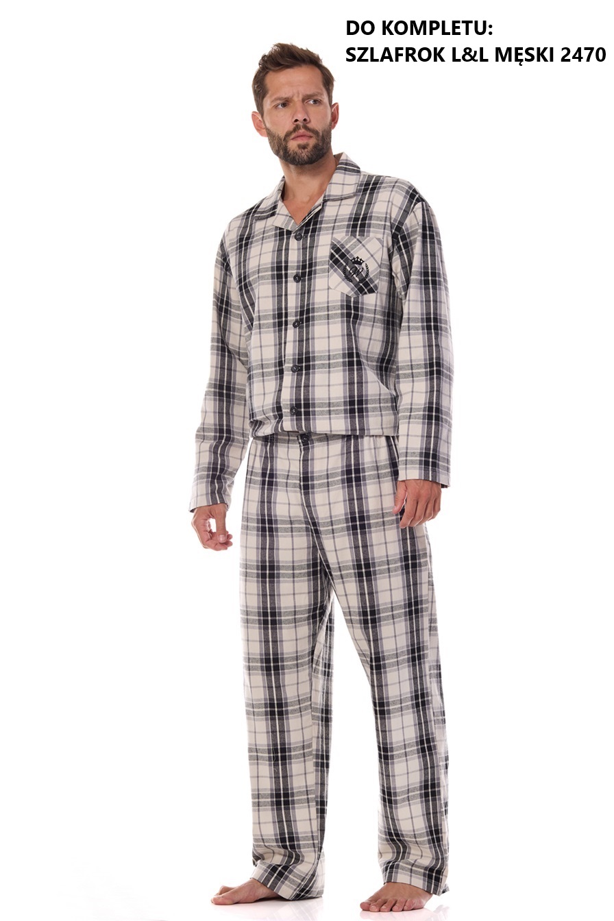 PIŻAMA L&L MĘSKA 2471 BEN GRAFIT /L