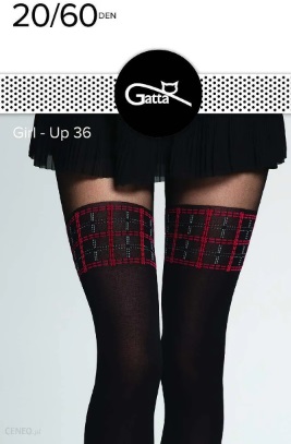 RAJSTOPY GATTA GIRL-UP WZ 36 NERO/RED /3