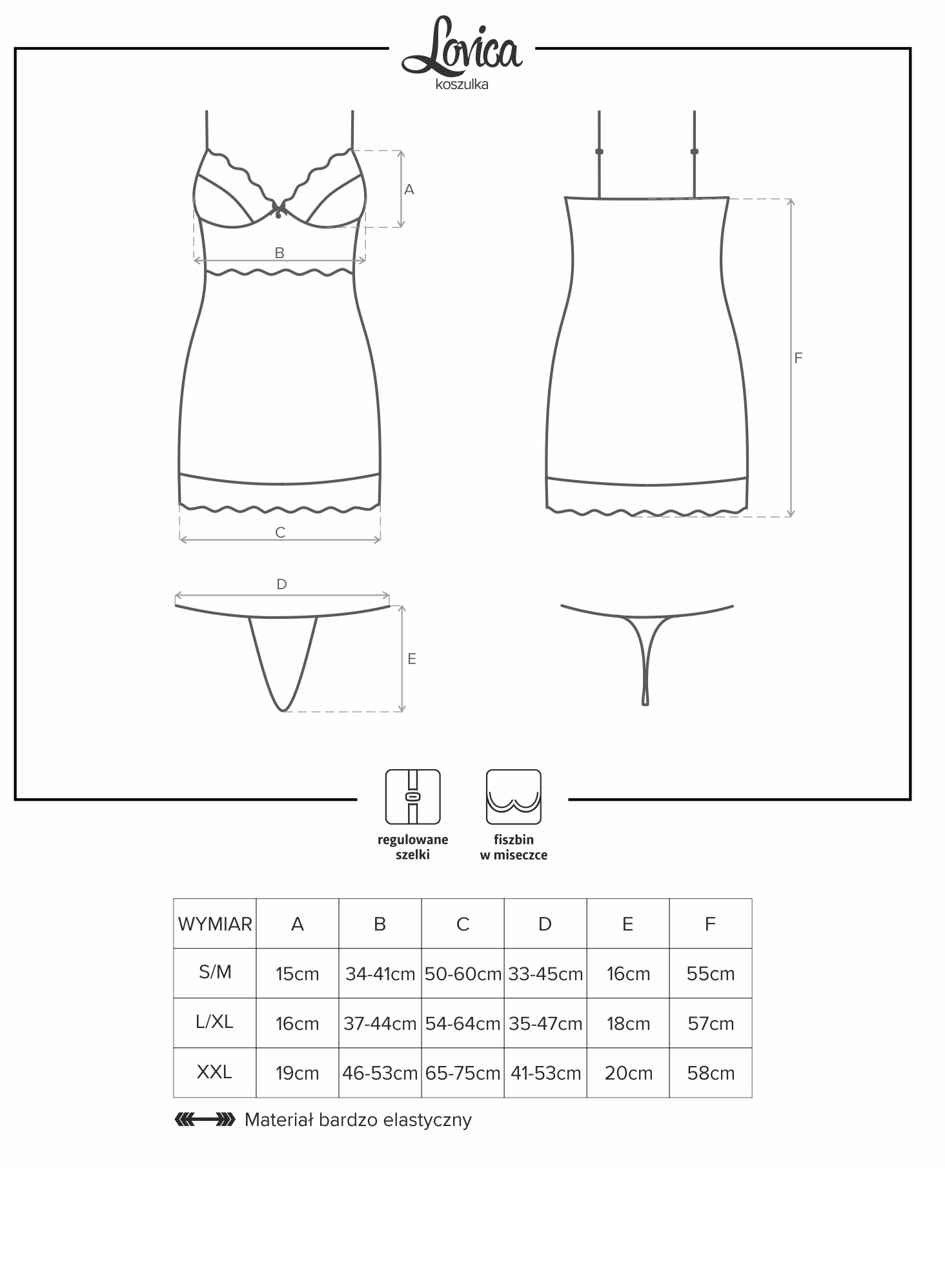 KOMPLET OBSESSIVE LOVICA KOSZULKA L/XL