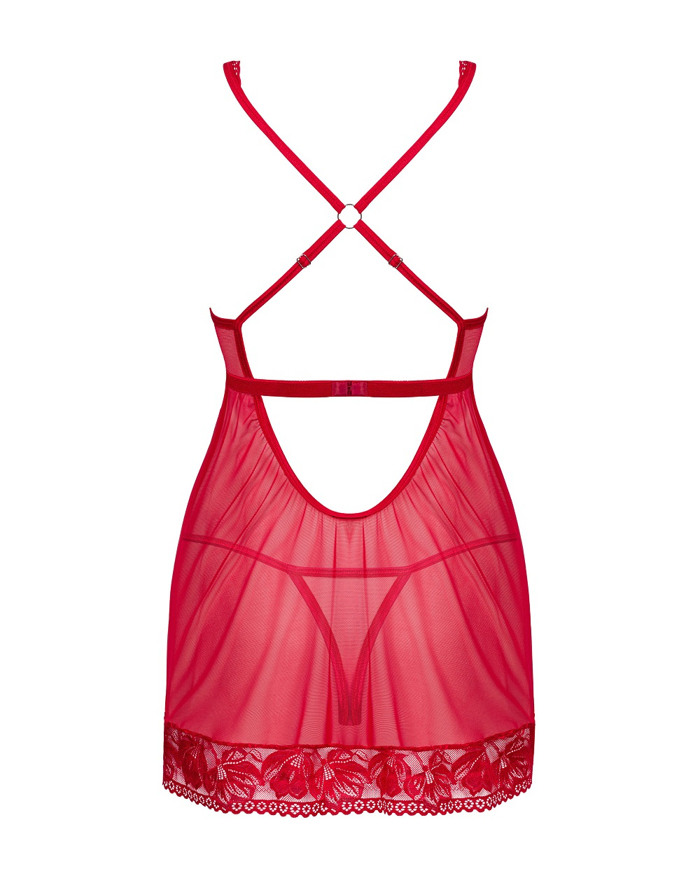 KOMPLET OBSESSIVE LACELOVE BABYDOLL I STRINGI KOMPLET OBSESSIVE LACELOVE BABYDOLL I STRINGI XS/S czerwony
