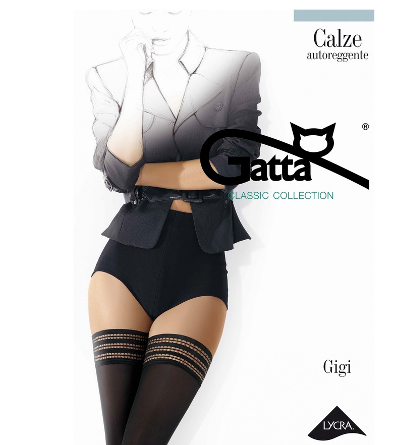 POŃCZOCHY GATTA GIGI 60 WZ 01 NERO 3/4