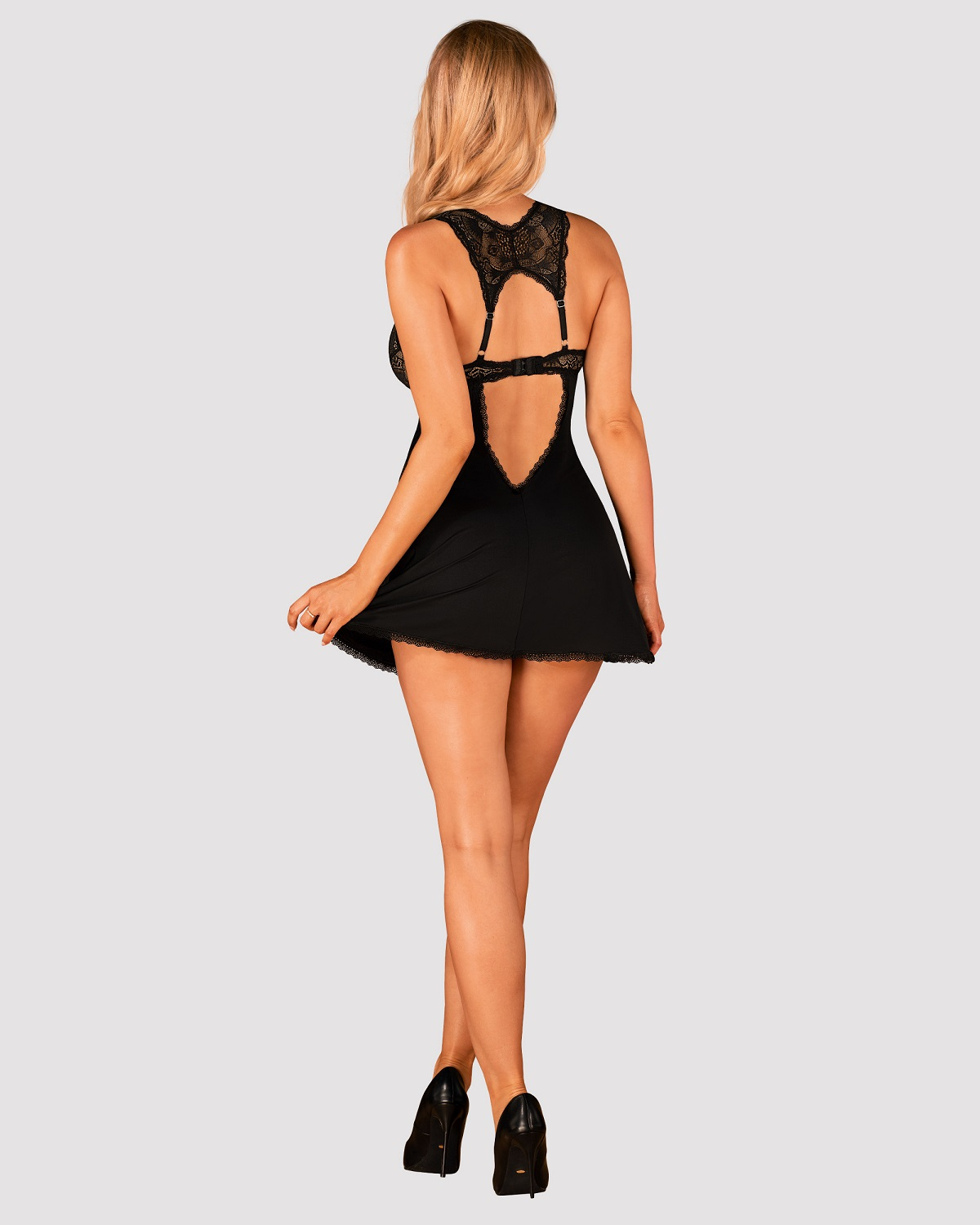 KOMPLET OBSESSIVE DONNA DREAM BABYDOLL XS/S czarny