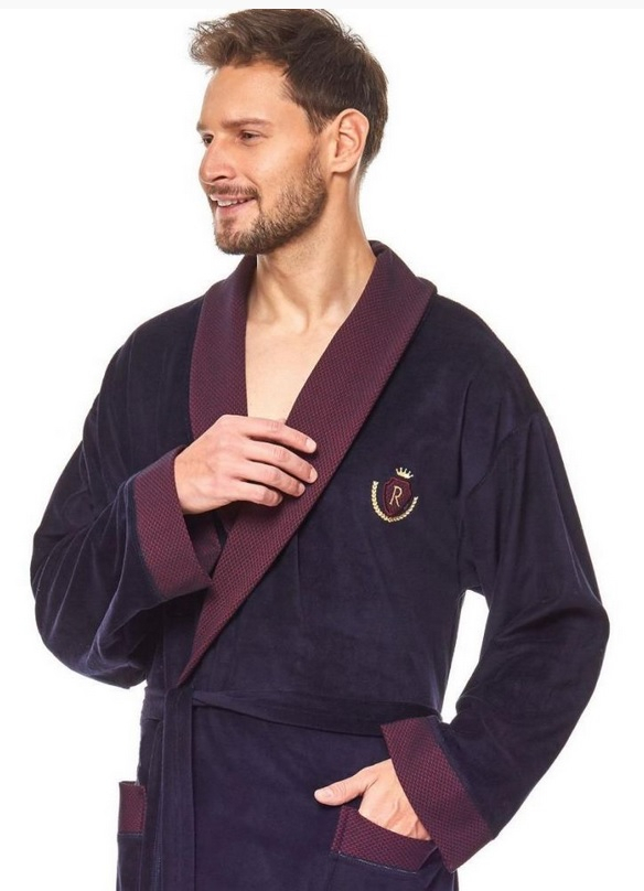 SZLAFROK L&L MĘSKI 9102 XXL granat