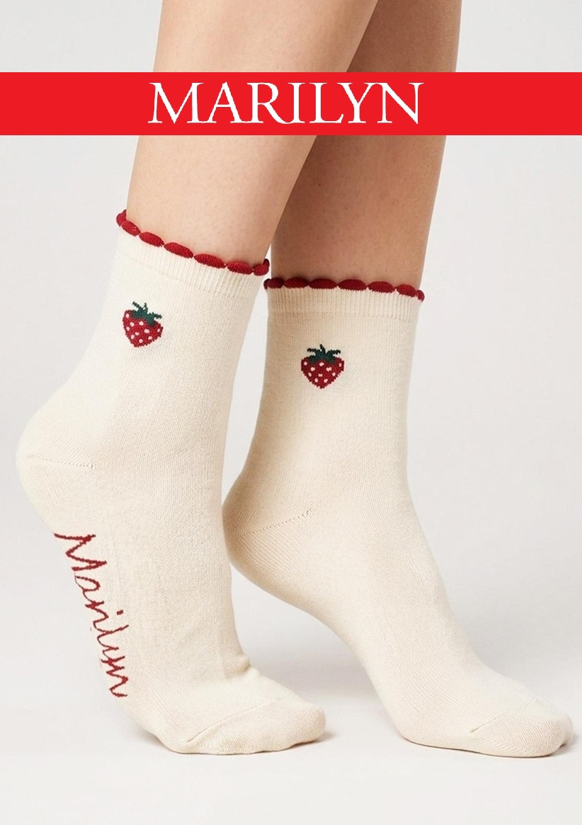 SKARPETY MARILYN DAMSKIE STRAWBERRY
