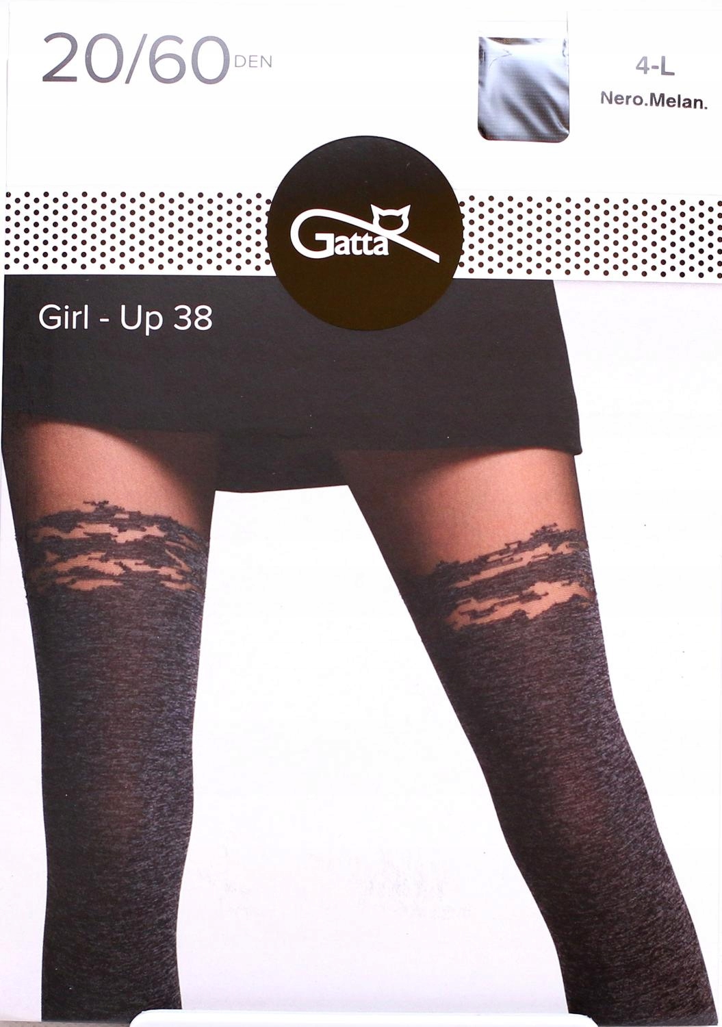 RAJSTOPY GATTA GIRL-UP WZ 38 NERO/MEL /3