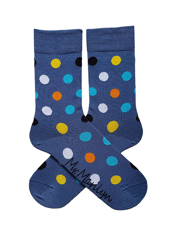 SKARPETY MARILYN MEN DOTS 3 41-45 dark blue