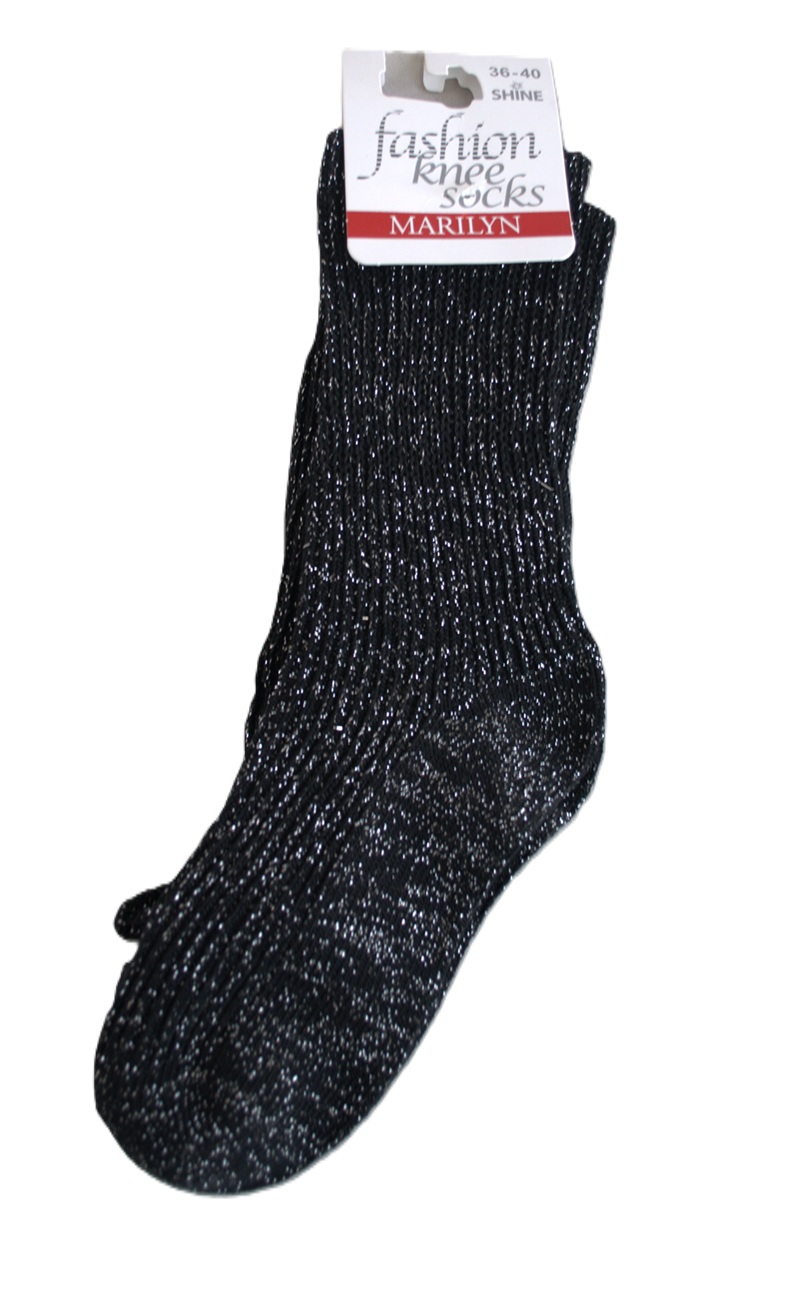 PODKOLANÓWKI MARILYN SHINE 01 BLACK/SILVER 36/40