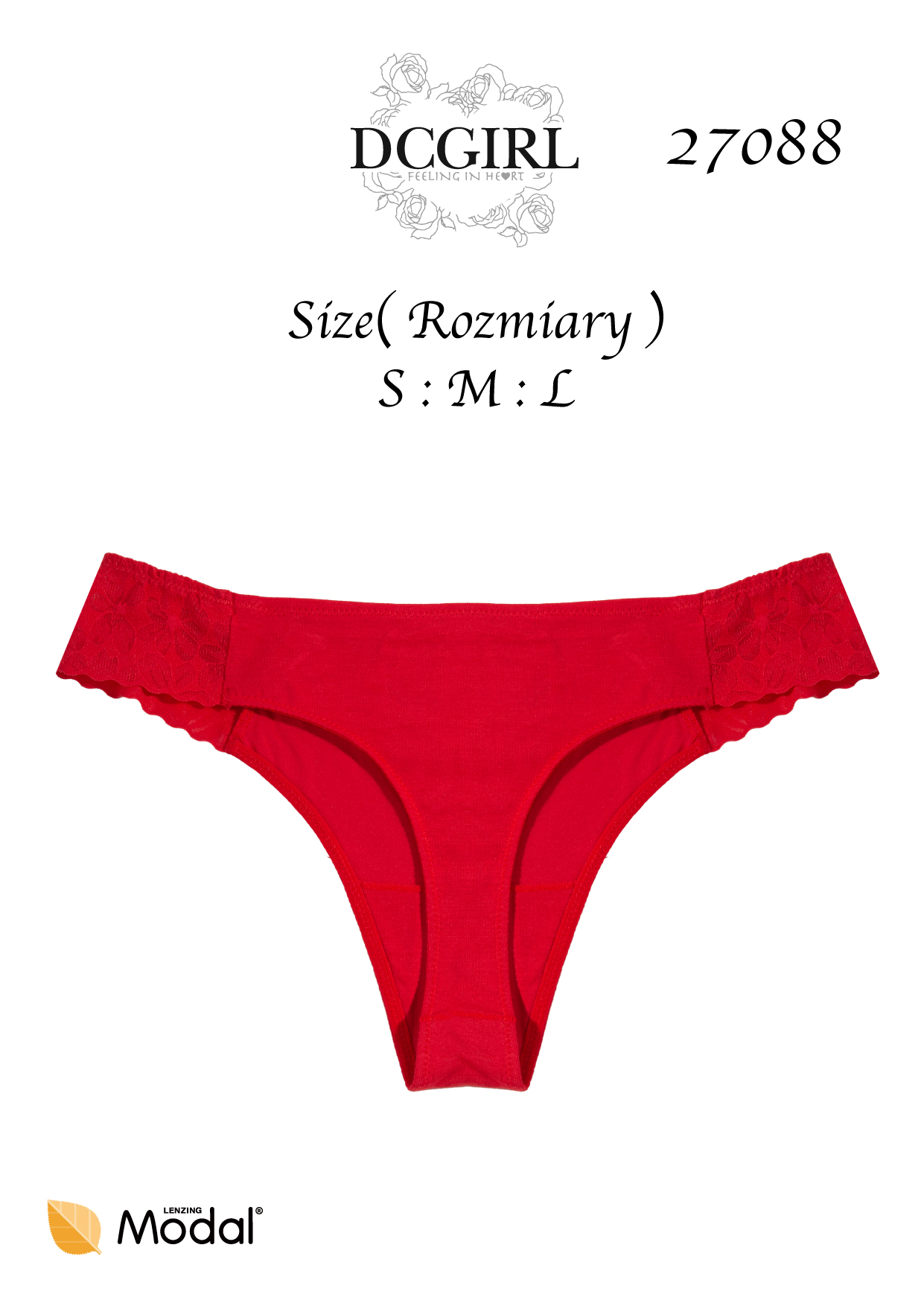 FIGI DC 27088 T STRINGI MODAL CZERWONY