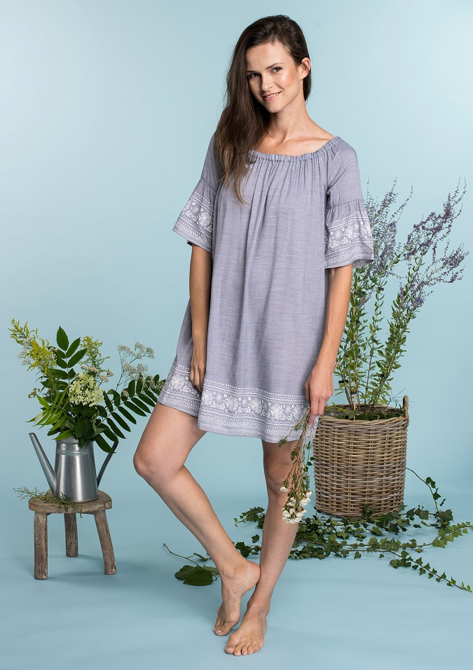 SUKIENKA KEY LHD-576 A20 S melange - jasny szary