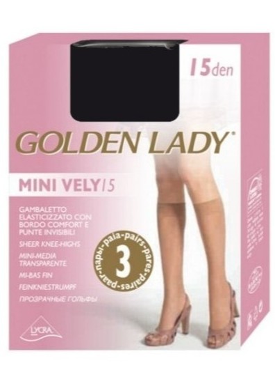 PODKOLANÓWKI GOLDEN LADY MINI VELY uniwersalny nero