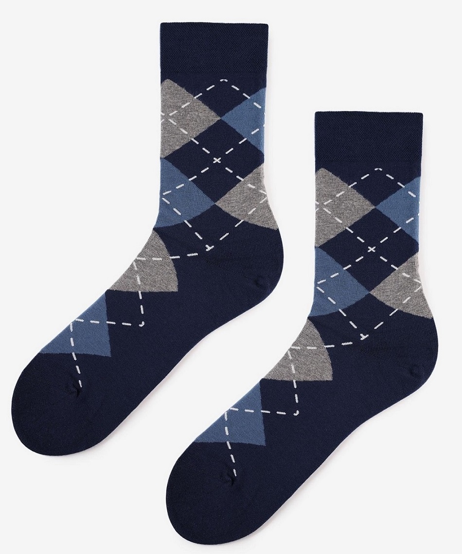 SKARPETY MARILYN MEN RHOMBUS BLUE/GREY