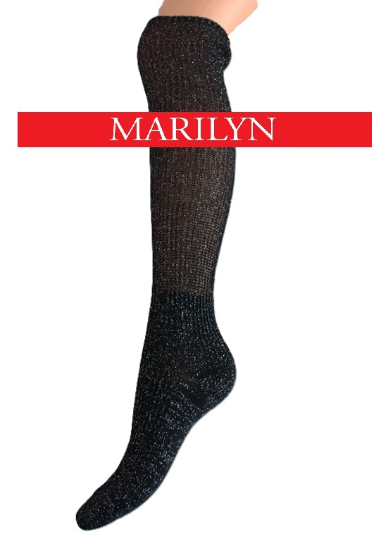 PODKOLANÓWKI MARILYN SHINE 01 BLACK/SILVER 36/40