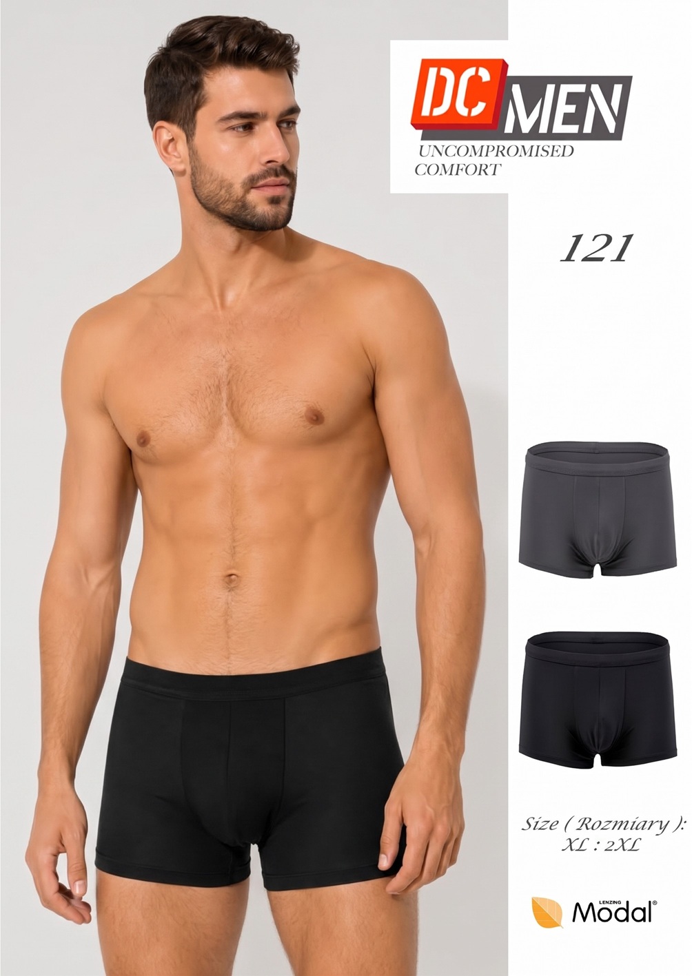 SZORTY DCMEN 121 MĘSKIE 2 PACK CZA/GRF