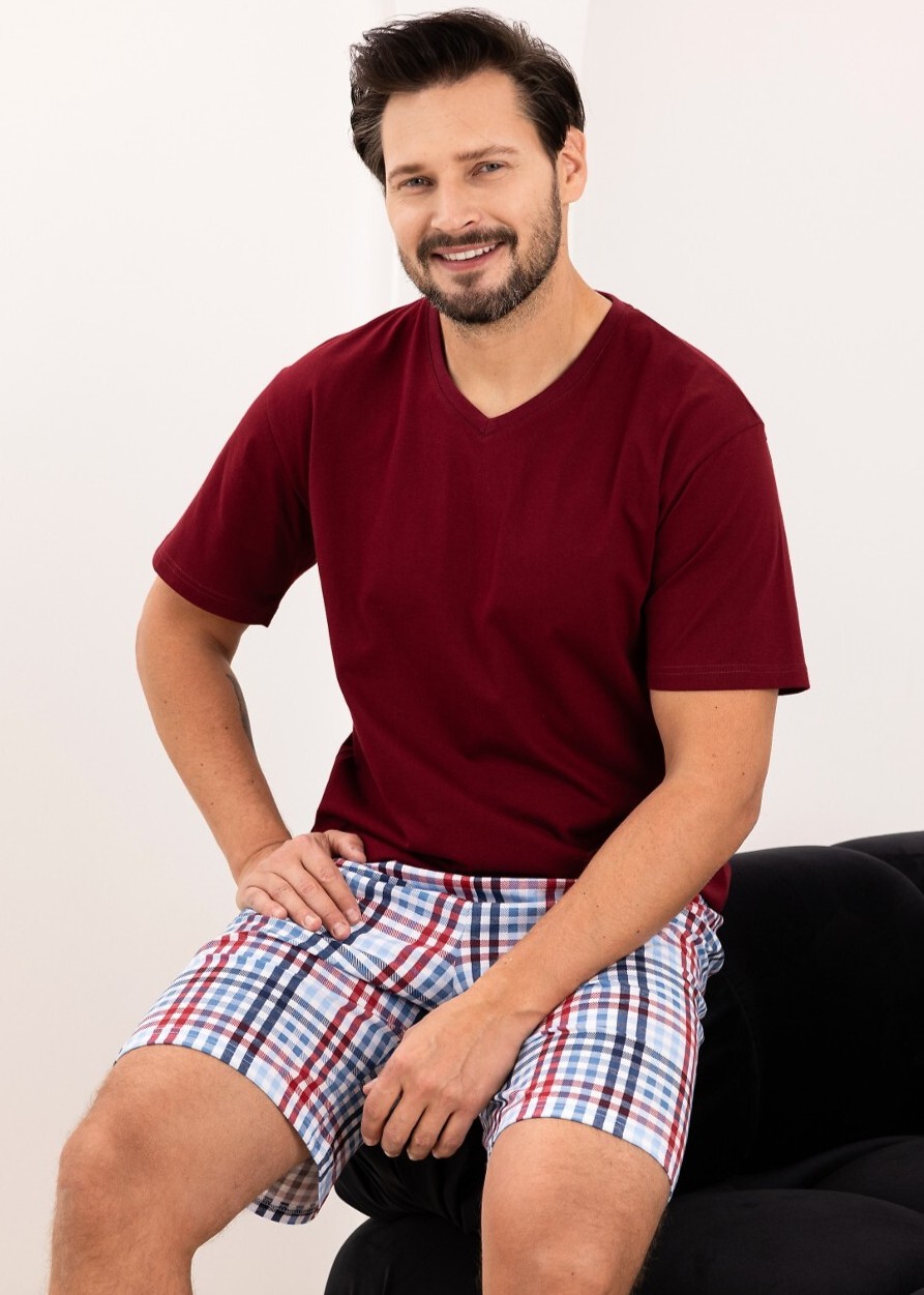 PIŻAMA REGINA MĘSKA 505 BORDO /3XL