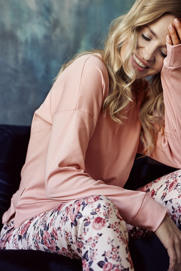 PIŻAMA TARO 2997 POPPY AW24 M łososiowy